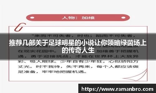 推荐几部关于足球明星的小说让你领略绿茵场上的传奇人生